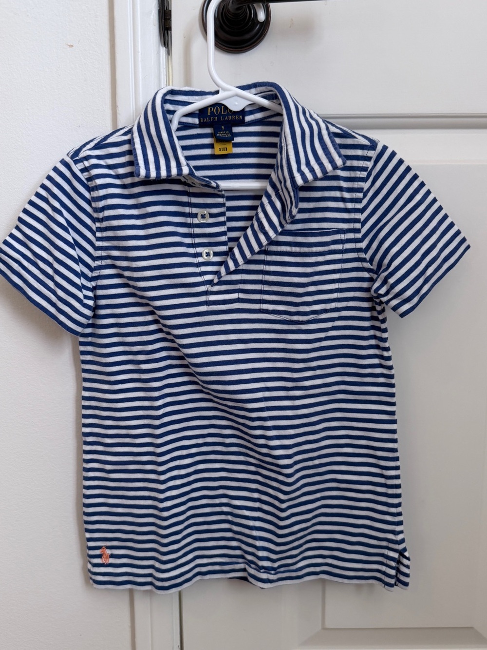 Polo by Ralph Lauren Navy & White Striped Boys' Short-Sleeve Polo